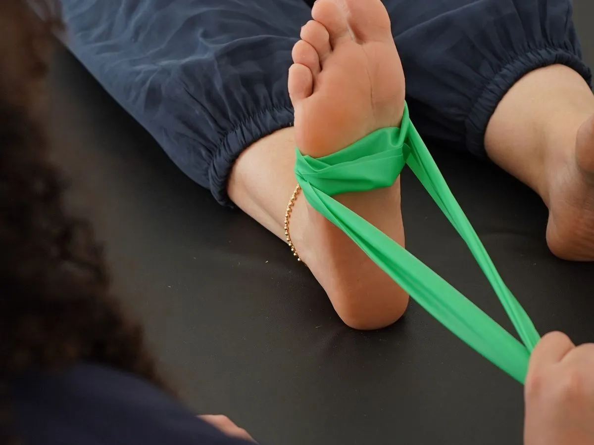 Resistance-band ankle strengthening exercise